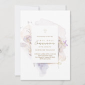 Aquarellwiese Blume Erste Heilige Kommune Einladung (Vorderseite)