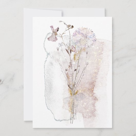 Aquarellwiese Blume Taufe Einladung (Rückseite)