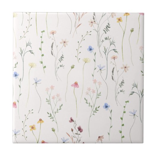 Aquarellwiese Fliese (Vorderseite)