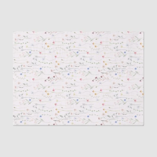 Aquarellwiese, Wildblumen weich rosa Seidenpapier (Vorderseite)