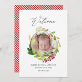 Aquarellwinter-Kranz-Geburtsmitteilung Dankeskarte (Vorne/Hinten)