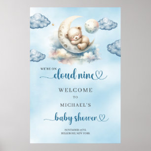 Aquarellwolke: Neun Kinderdusche Poster