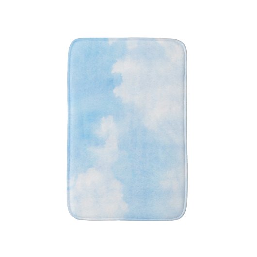 Aquarellwolken und Himmelhintergrund Badematte (Vorderseite Vertikal)