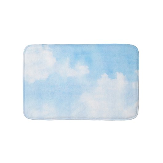 Aquarellwolken und Himmelhintergrund Badematte (Vorderseite)