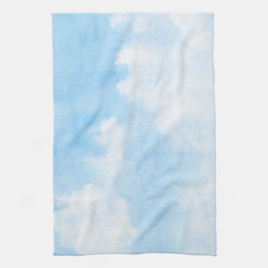 Aquarellwolken und Himmelhintergrund Geschirrtuch (Vertikal)