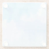 Aquarellwolken und Himmelhintergrund Glasuntersetzer (Rückseite)