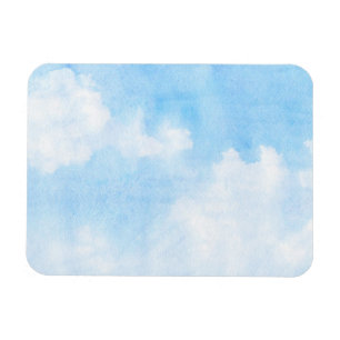 Aquarellwolken und Himmelhintergrund Magnet