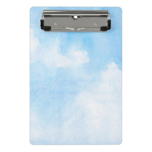 Aquarellwolken und Himmelhintergrund Mini Klemmbrett