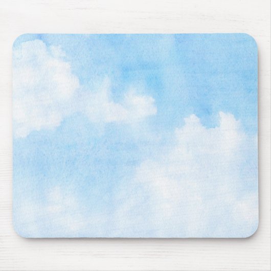 Aquarellwolken und Himmelhintergrund Mousepad (Vorne)