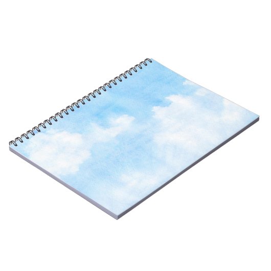 Aquarellwolken und Himmelhintergrund Notizblock (Linke Seite)