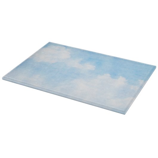 Aquarellwolken und Himmelhintergrund Schneidebrett (Ecke)