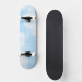 Aquarellwolken und Himmelhintergrund Skateboard (Vorderseite)