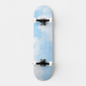 Aquarellwolken und Himmelhintergrund Skateboard (Vorderseite)
