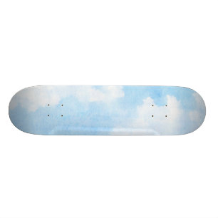 Aquarellwolken und Himmelhintergrund Skateboard
