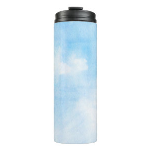 Aquarellwolken und Himmelhintergrund Thermosbecher