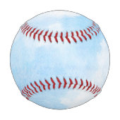 Aquarellwolken und Himmelshintergrund Baseball (Rückseite)