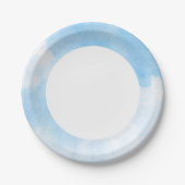 Aquarellwolken und Himmelshintergrund Pappteller (Vorderseite)