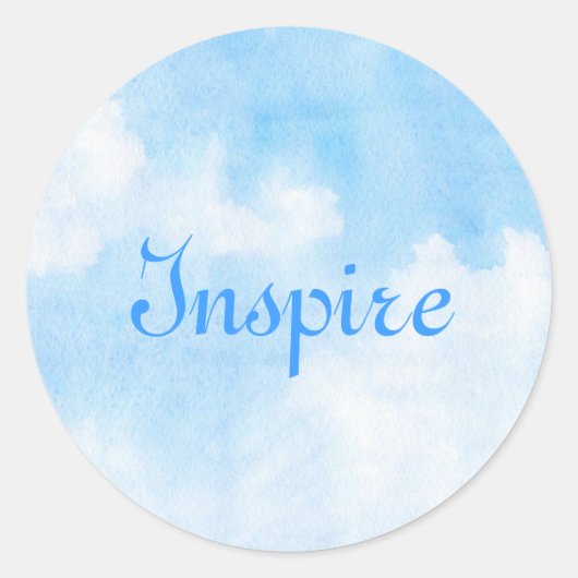 Aquarellwolken und Himmelshintergrund Runder Aufkleber (Vorderseite)