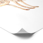 Aquarellzeichnung der gemeinsamen Pilze Poster (Ecke)