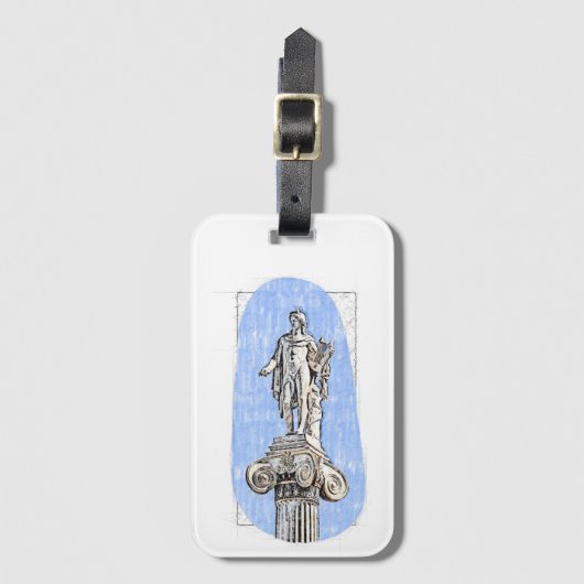 Aquarellzeichnung der Statue von Apollon Gepäckanhänger (Vorderseite Vertikal)
