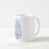 Aquarellzeichnung der Statue von Apollon Kaffeetasse (VorderseiteRechts)