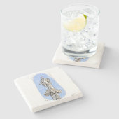 Aquarellzeichnung der Statue von Apollon Steinuntersetzer (Seitenansicht)