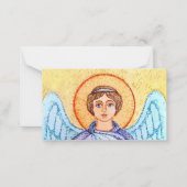 Aquarellzeichnung eines Engels. Mitteilungskarte (Vorderseite)