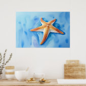 Aquarellzeichnung eines Seesterns Poster (Küche)