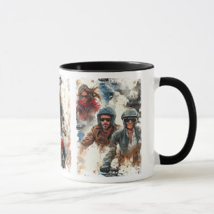Aquarellzeichnung MotoBikers Tasse