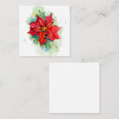 Aquarellzeichnung Weihnachtsrot-Blume Mitteilungskarte (Vorne/Hinten)