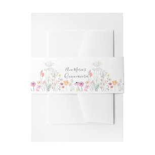 Aquarellzeichnung Wildblumenfeld Einladungsbanderole