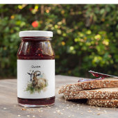 Aquarellziege Alkoholflaschenetikett