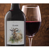 Aquarellziege Alkoholflaschenetikett