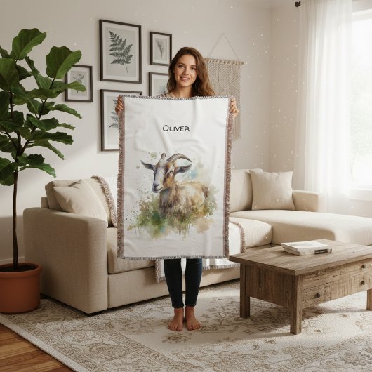 Aquarellziege Decke