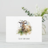 Aquarellziege Einladung (Stehend Vorderseite)