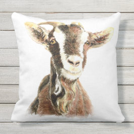 Aquarellziege Farm Tiere Kunst Kissen Für Draußen
