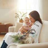 Aquarellziege Fleecedecke