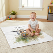 Aquarellziege Fleecedecke