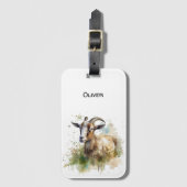 Aquarellziege Gepäckanhänger (Vorderseite Vertikal)