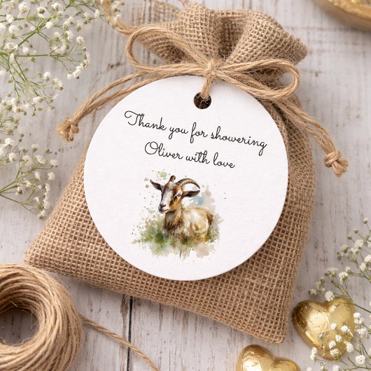 Aquarellziege Geschenkanhänger