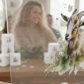 Aquarellziege, maßgeschneiderte Schaumkarton Acrylschild