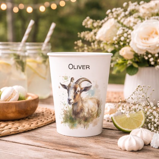 Aquarellziege Pappbecher