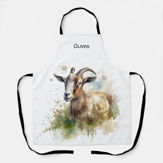 Aquarellziege Schürze (Vorderseite)