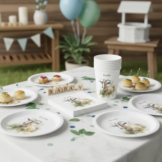 Aquarellziege Serviette