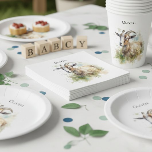 Aquarellziege Serviette