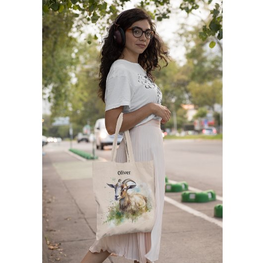 Aquarellziege Tragetasche