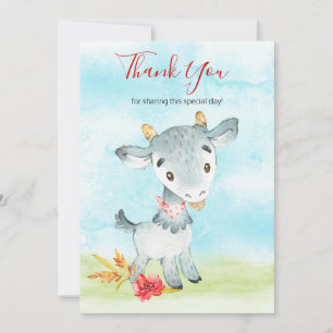 Aquarellziegenfarm Dankeskarte