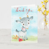 Aquarellziegenfarm Karte (Gelbe Blume)