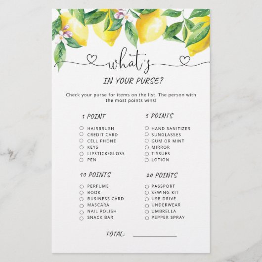 AquarellZitronen, was in Ihrem Geldbeutel ist (Vorderseite)