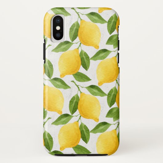 Aquarellzitronenmuster Case-Mate iPhone Hülle (Rückseite)